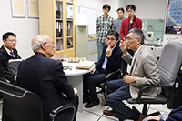 The delegation from CAE visits the Radio-Frequency Radiation Research Laboratory